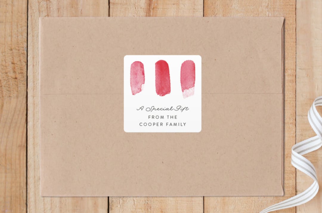 "Dabbed Watercolor" - Custom Stickers in Cherry by Liz Conley - Front