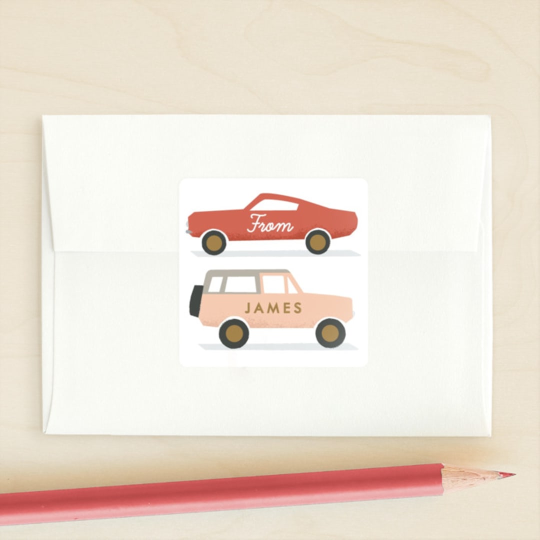 "Beep Beep" - Custom Stickers in Tangerine by Karidy Walker - Front