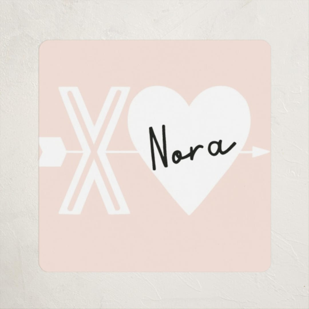 "XO Arrow" - Custom Stickers in Blush by Alethea and Ruth - Front