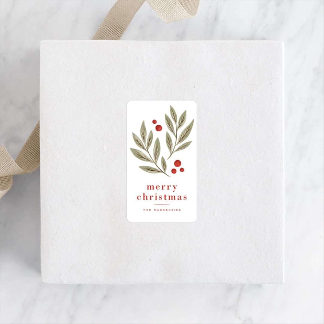"Wintergreens" - Custom Stickers in Eucalyptus by Wildfield Paper Co - Front