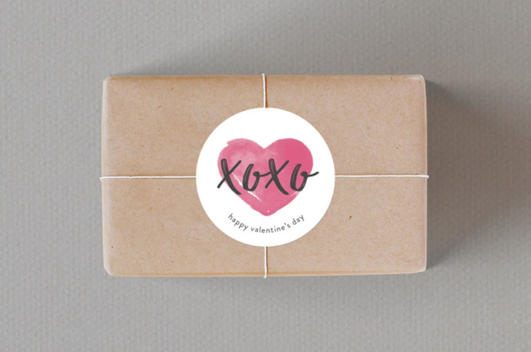 "Heartfully Painted" - Custom Stickers in Berry by Liz Conley - Front