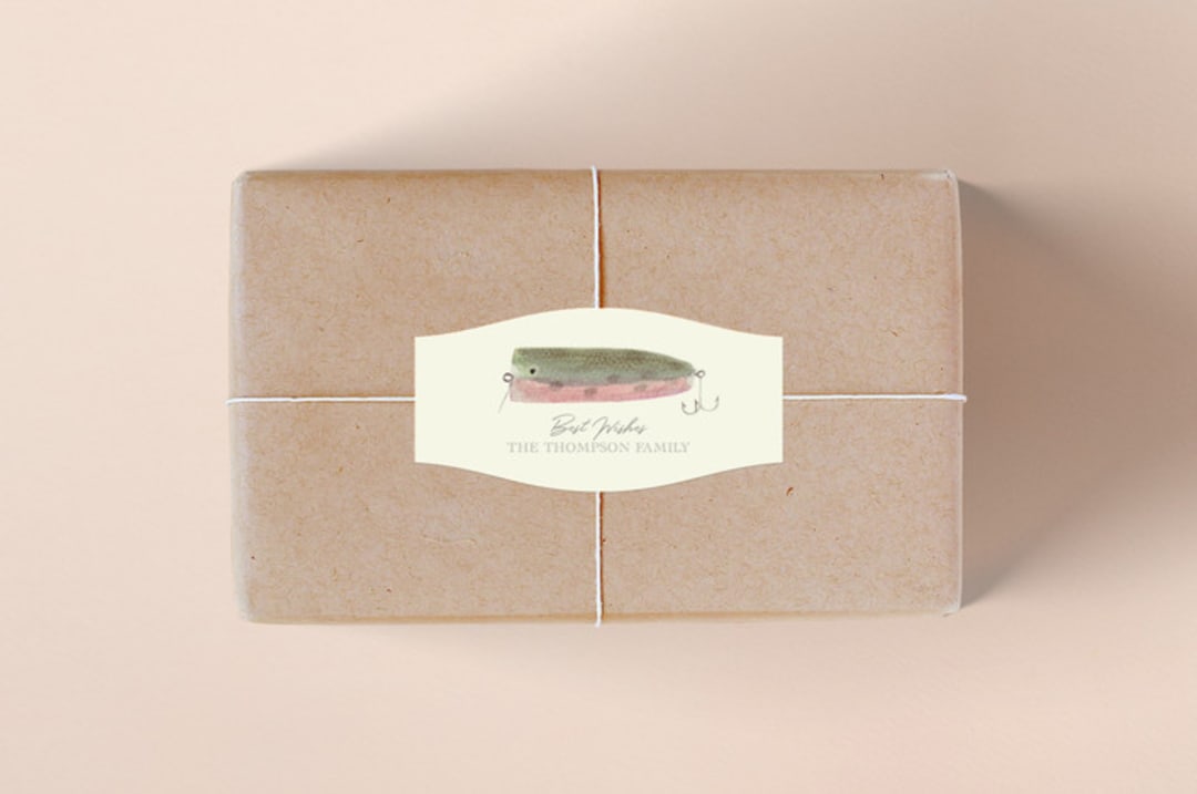 "Vintage Fishing Lures" - Custom Stickers in Ecru by Jessie Burch - Front