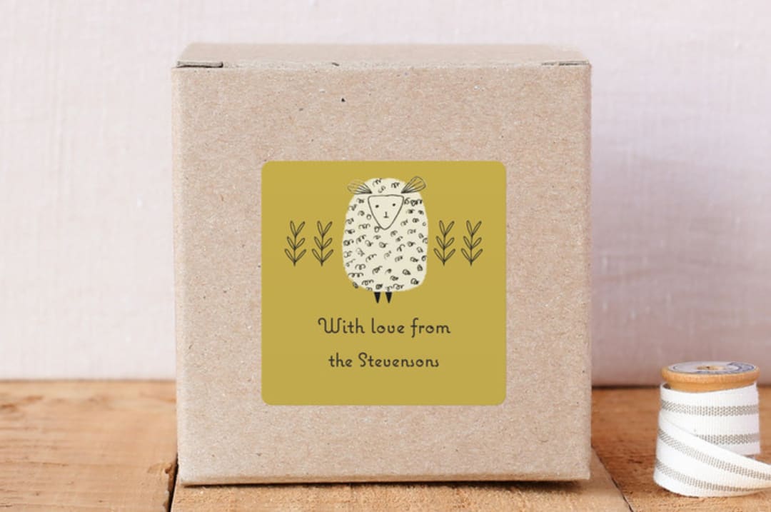 "Baa Baa Cream Sheep" - Custom Stickers in Maize by Jaqui Falkenheim - Front