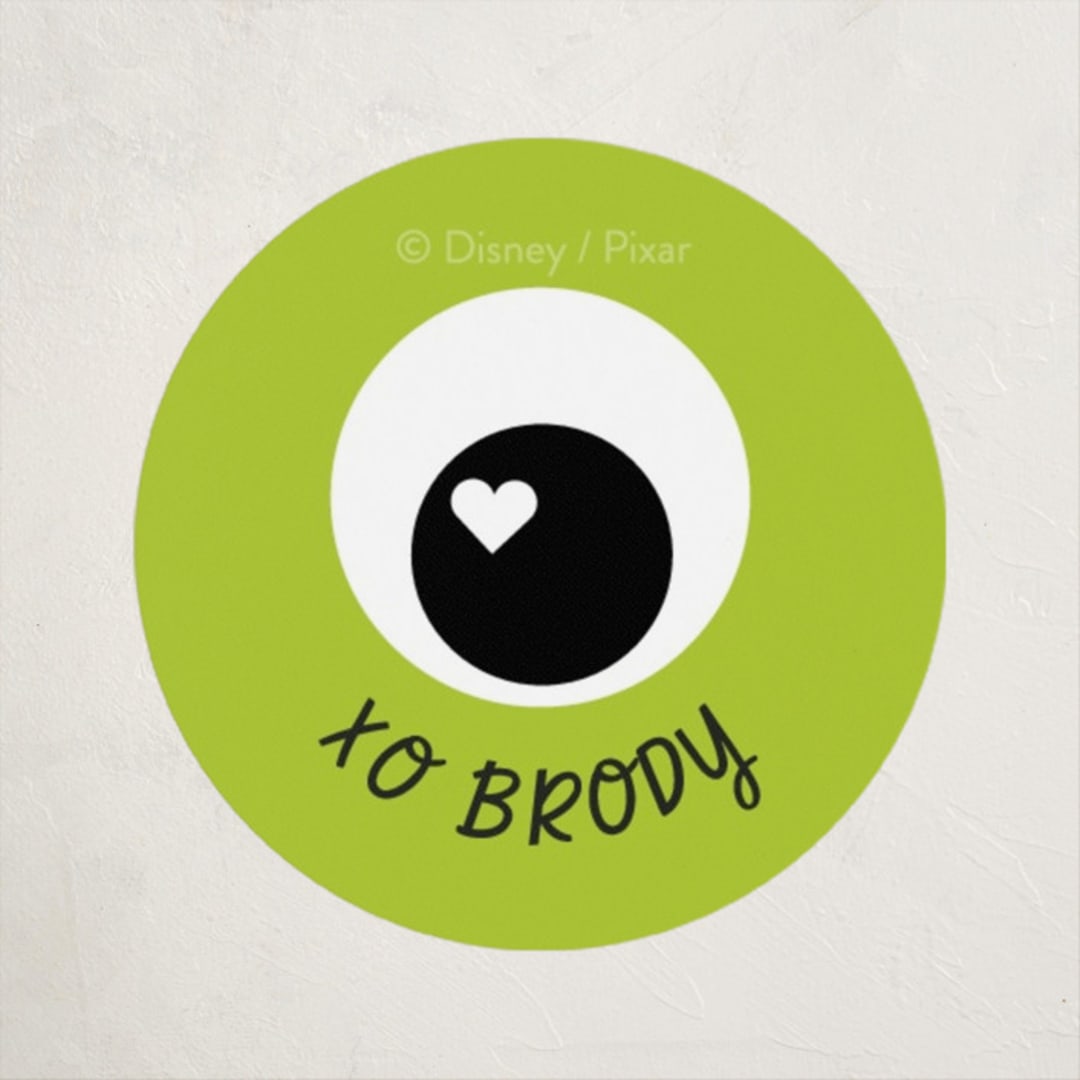 "Disney and Pixar's Monster's Inc Pal" - Custom Stickers in Blush by Baumbirdy - Front