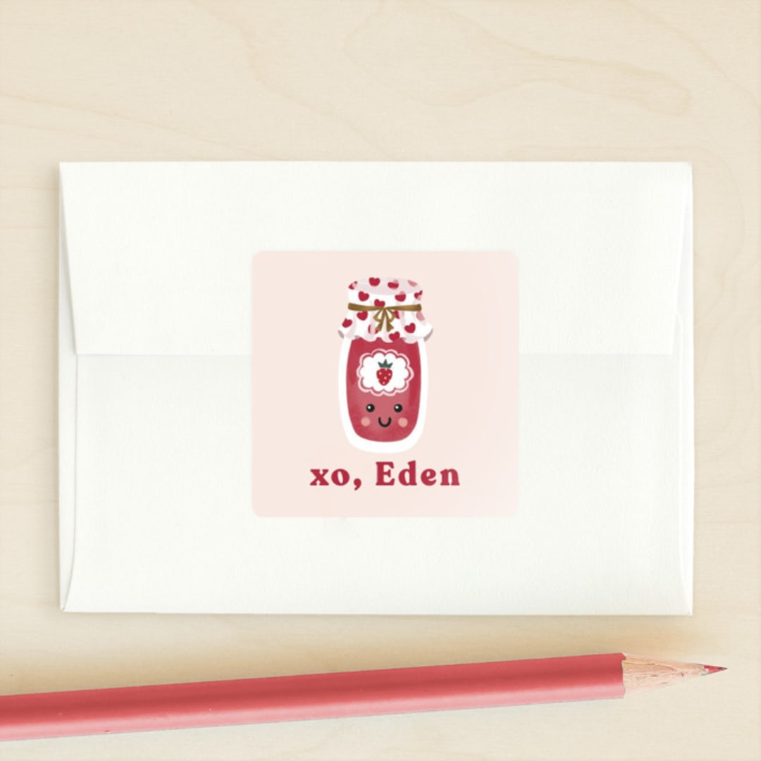 "sweet jam" - Custom Stickers in Strawberry by Christy Hy Lee - Front