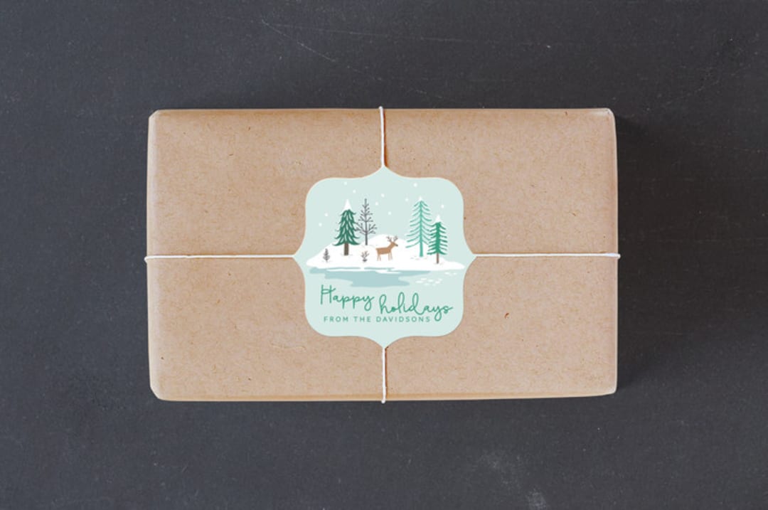 "WinterLand" - Custom Stickers in Aqua by Sharon O. - Front