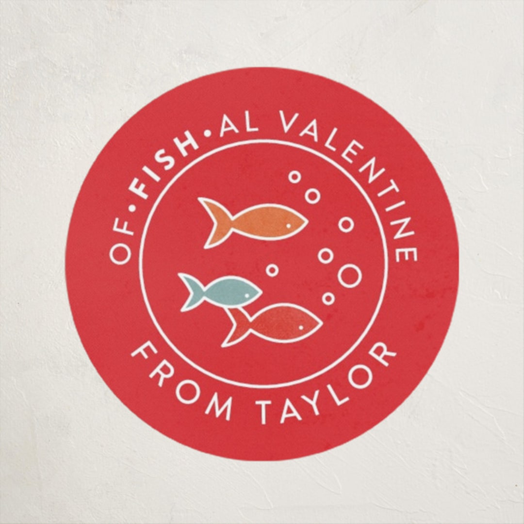 "School Of Fish" - Custom Stickers in Coral by Jill Means - Front