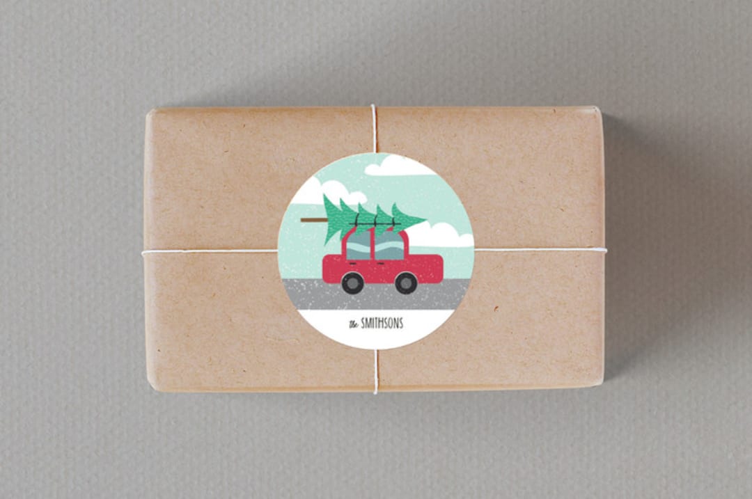 "Travelling Christmas Tree" - Custom Stickers in Holly by Rebecca Humphreys - Front