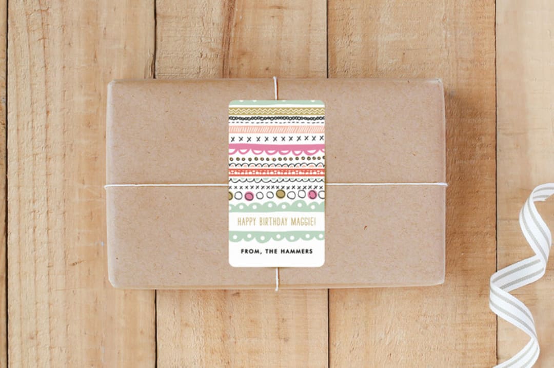 "Doodle Strip" - Custom Stickers in Rose by Alethea and Ruth - Front