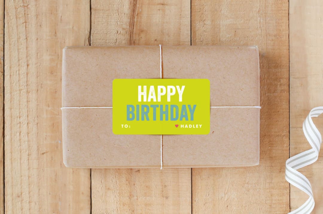 "Colorful Birthday" - Custom Stickers in Sour Apple by Lauren Chism - Front