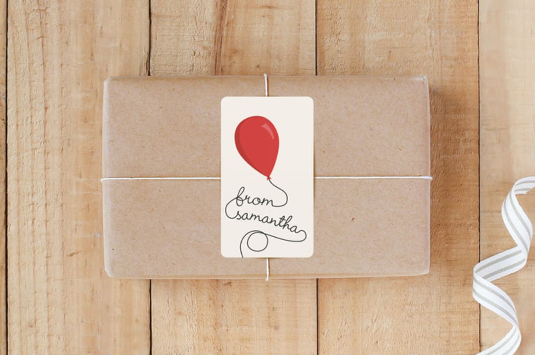 "Party Balloons" - Custom Stickers in Cherry by GeekInk Design - Front