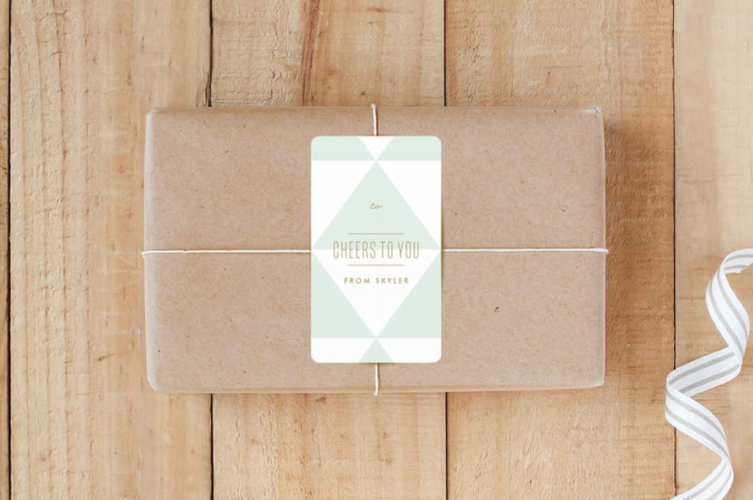 "Geo-Minimal" - Custom Stickers in Mint by Lauren Chism - Front