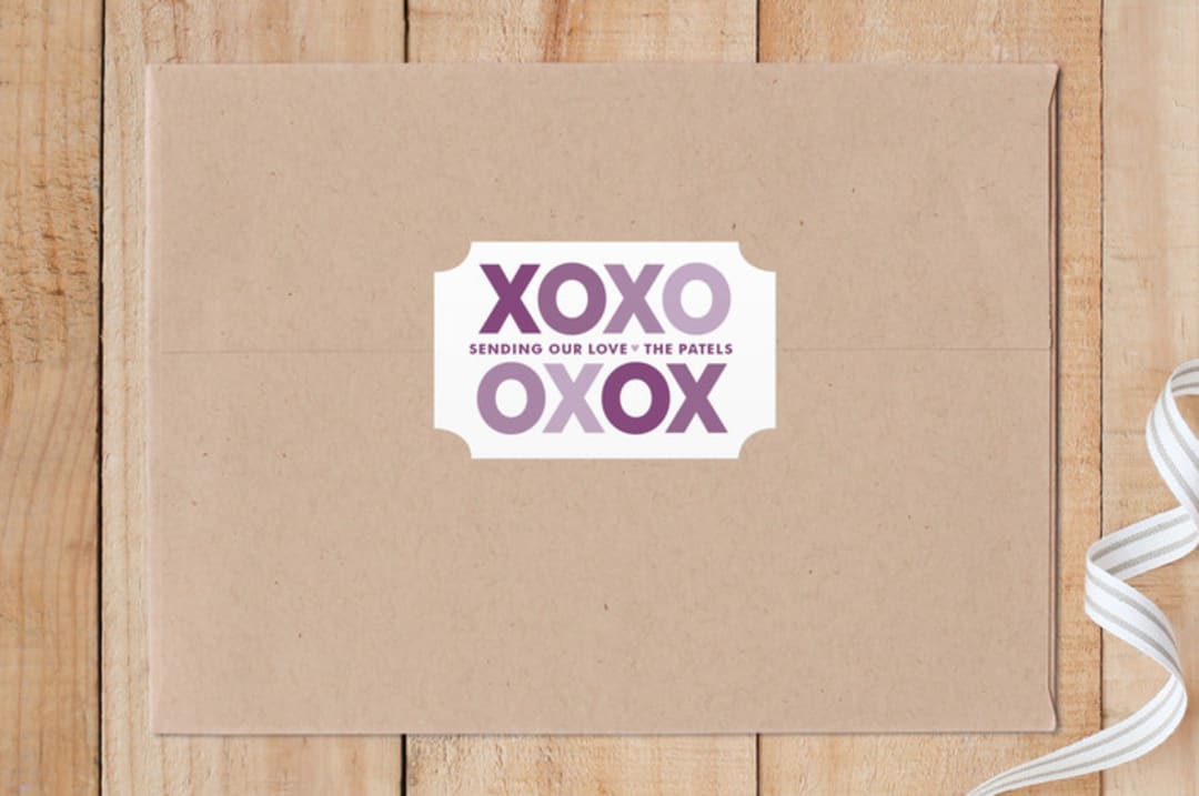 "XO" - Custom Stickers in Grape by Lauren Chism - Front