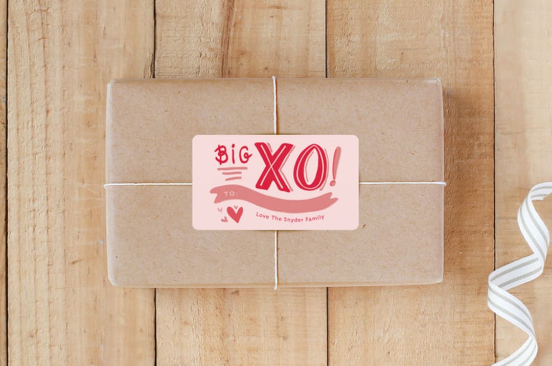 "Big XO" - Custom Stickers in Petal by Melissa Egan of Pistols - Front