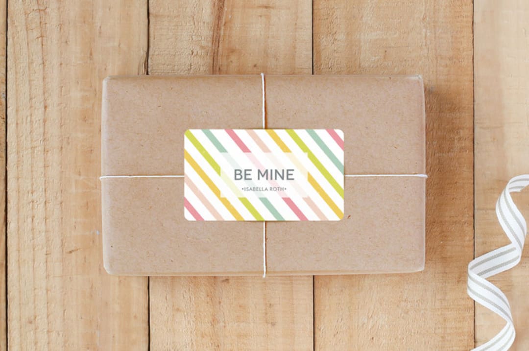 "Candy Stripe" - Custom Stickers in Sweet Cream by AJCreative - Front