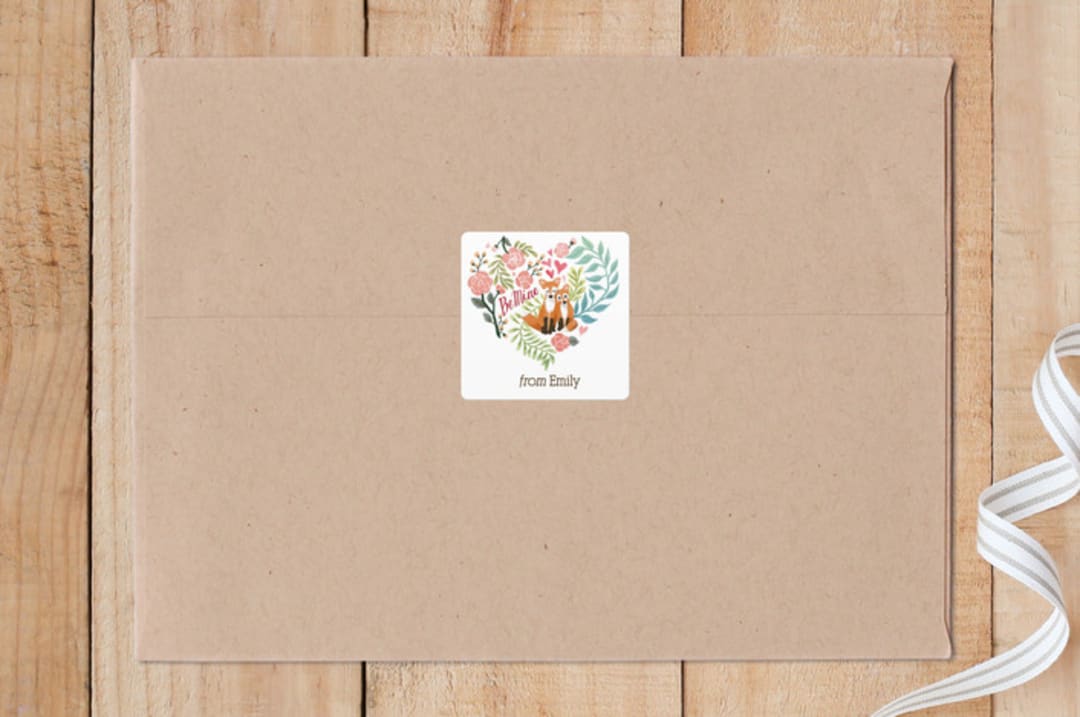 "Red Fox" - Custom Stickers in Carnation by Shannon Chen of Four Wet Feet Studio - Front