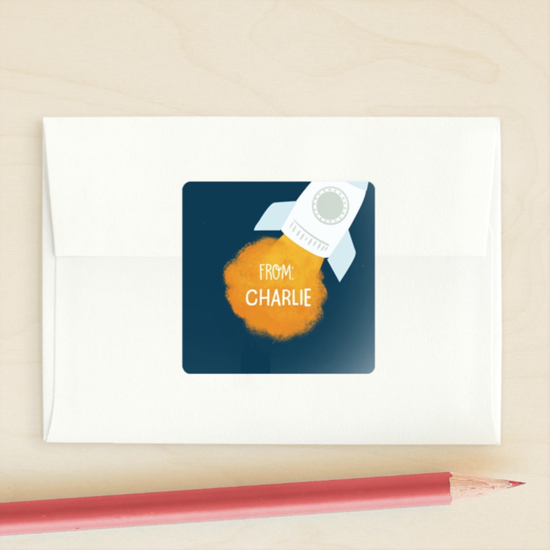 "A Blast" - Custom Stickers in Navy by Itsy Belle Studio - Front