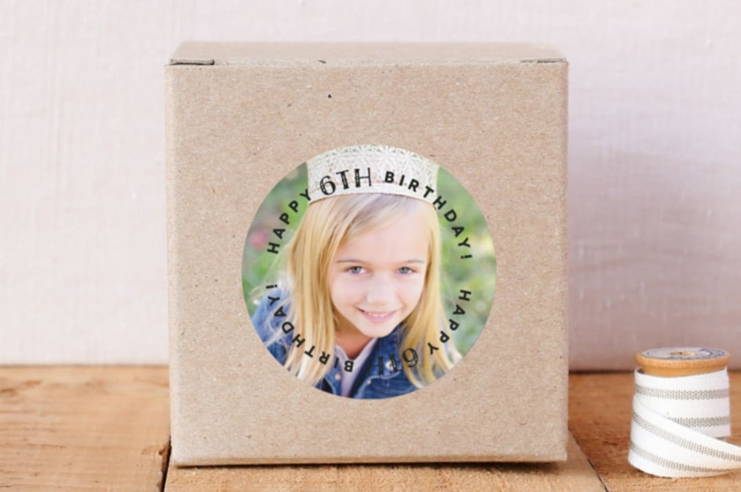 "Fun Happy Birthday" - Custom Stickers in Onyx by Christina Novak - Front