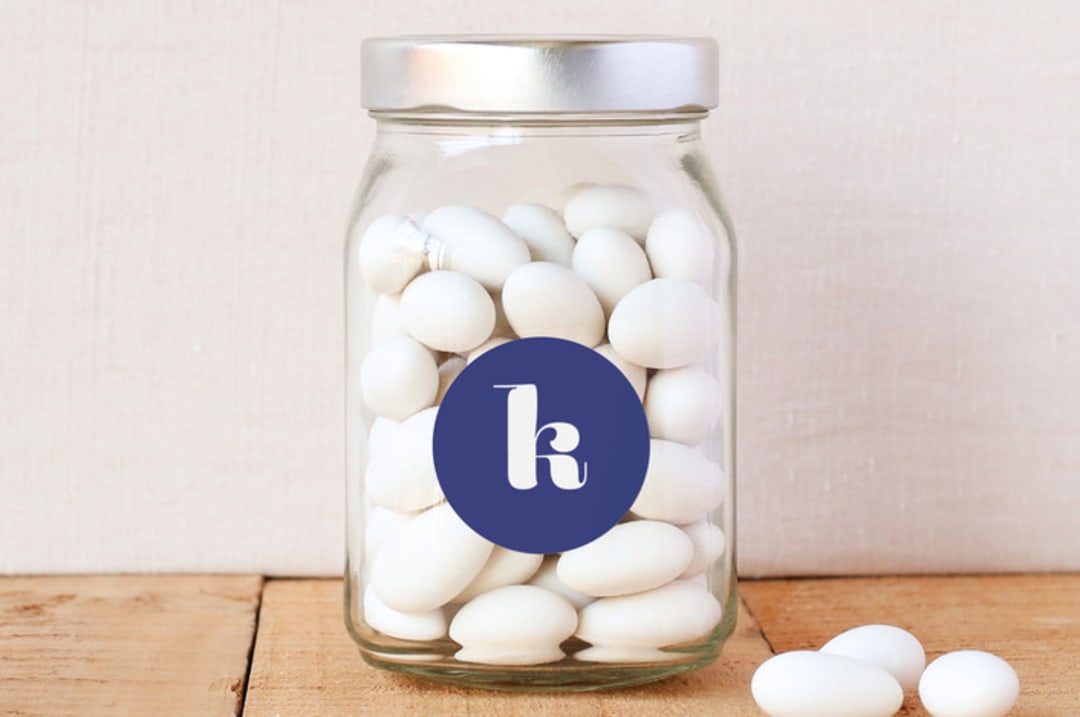 "Bold Initial" - Custom Stickers in Bluebird by kelli hall - Front