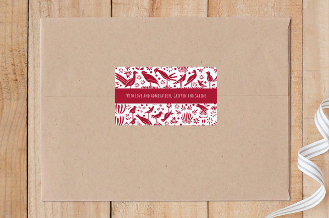 "Birds And Flowers" - Custom Stickers in Cardinal by Leanne Friedberg - Front