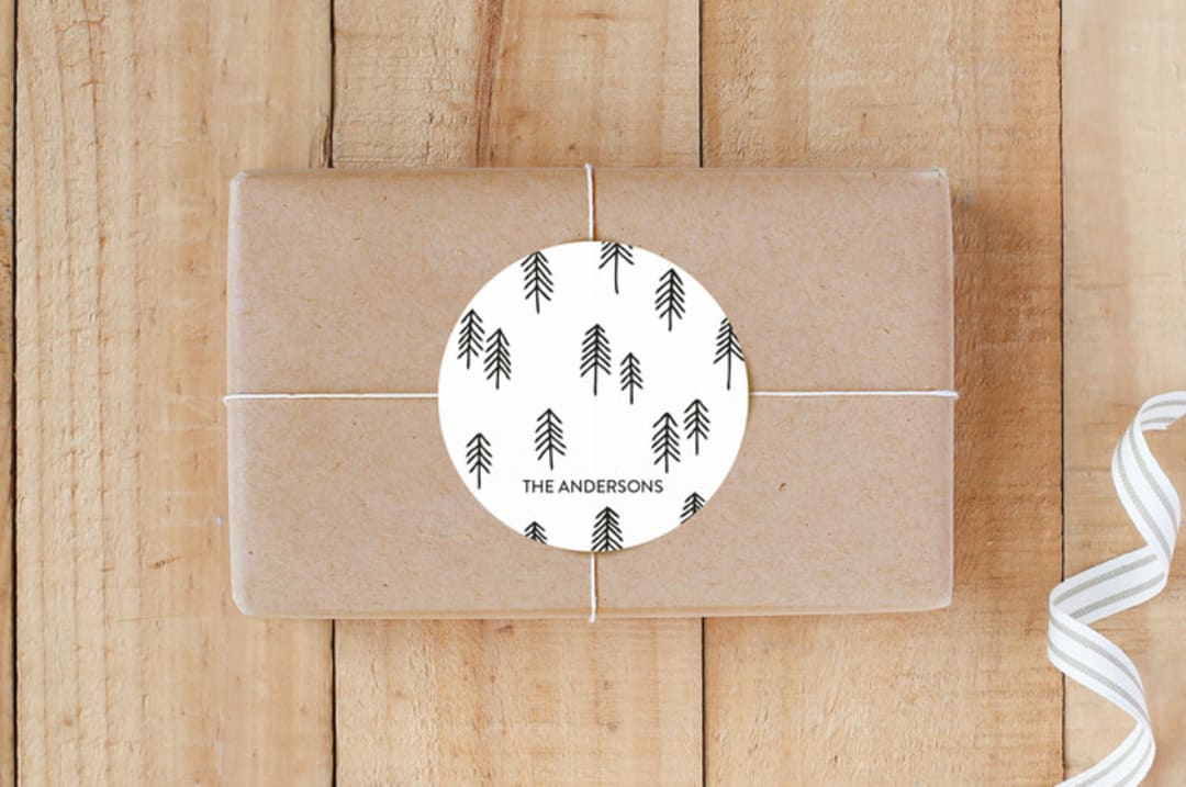 "Christmas Trees" - Custom Stickers in Snowflake by My Splendid Summer - Front