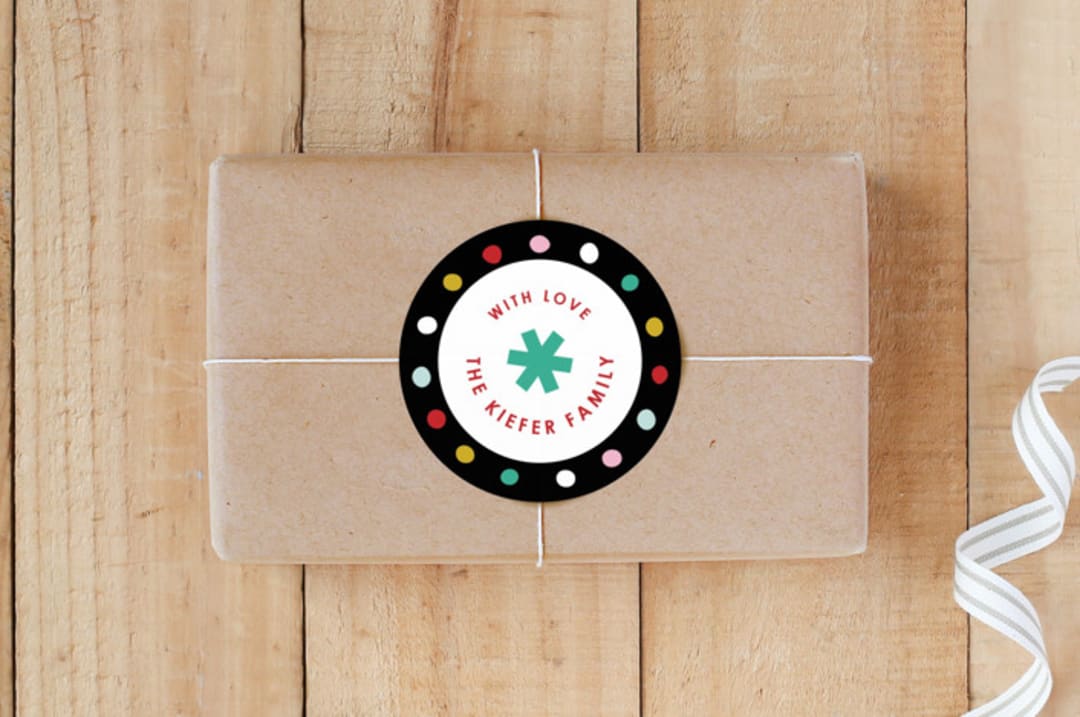 "Papercut Holiday" - Custom Stickers in Snow by Ampersand Design Studio - Front