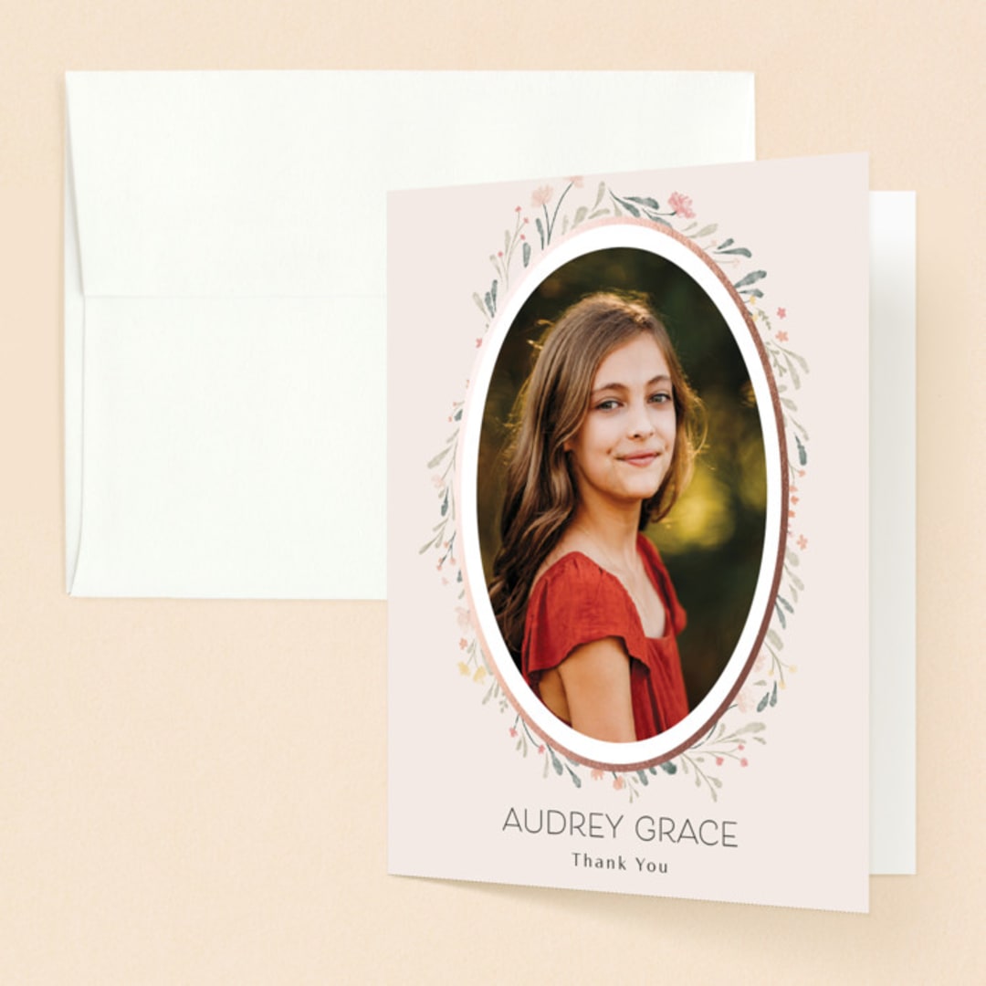 "graceful" - Confirmation Thank You Cards in Rose by Nicoletta Savod - Front