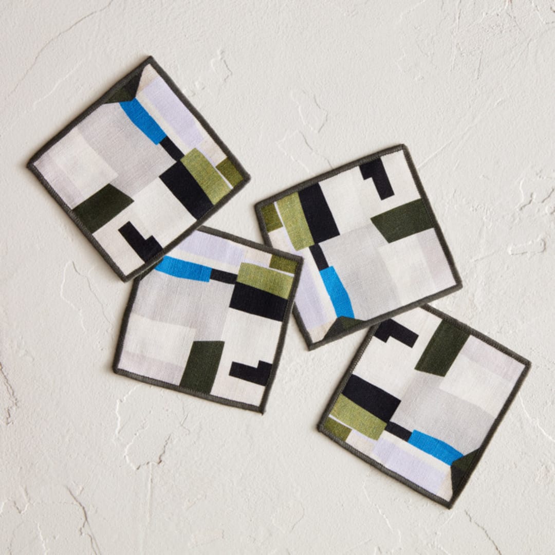 "Paper Tapestry" - Coasters in Day by Sumak Studio - Coasters, Set of 4