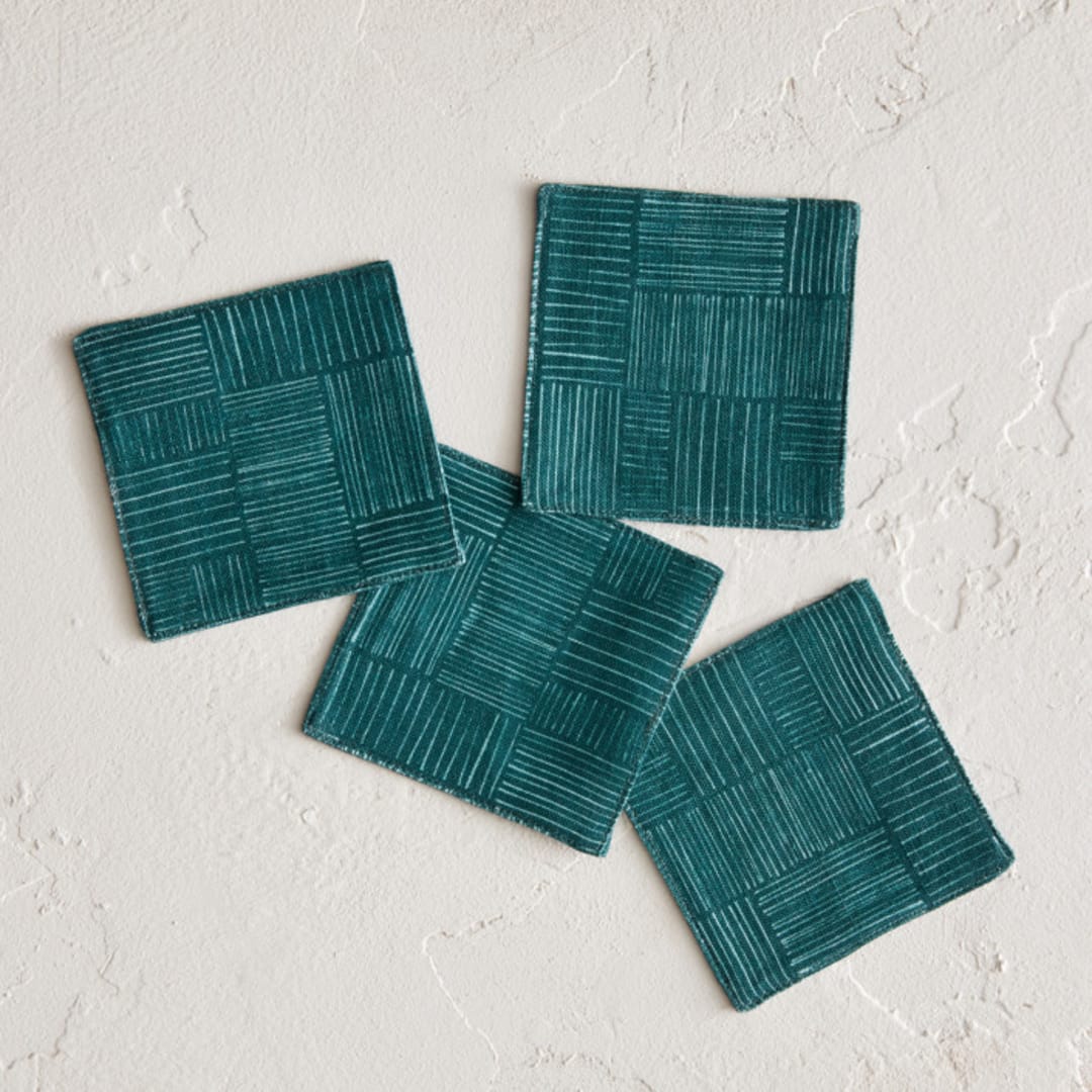 "Stick Stacked" - Coasters in Pine by Kelly Williams - Coasters, Set of 4