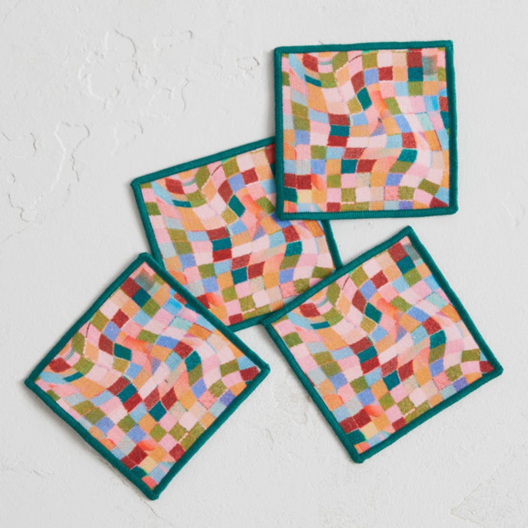 "Good Things Take Time" - Coasters in Vibrant by Kimberly Young - Coasters, Set of 4