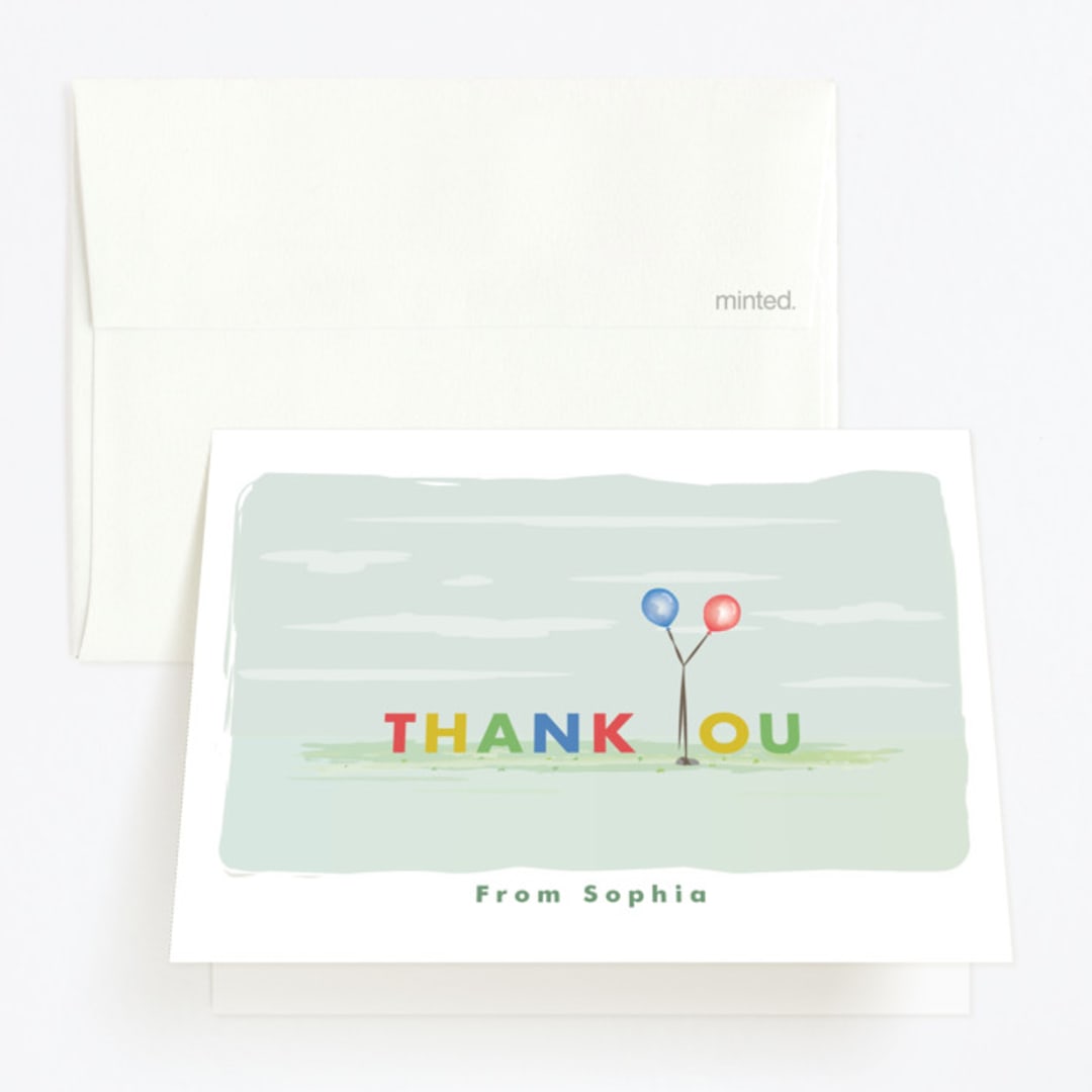 "Park Party" - Children's Birthday Party Thank You Cards in Carnival by Tatiana Nogueiras - Front