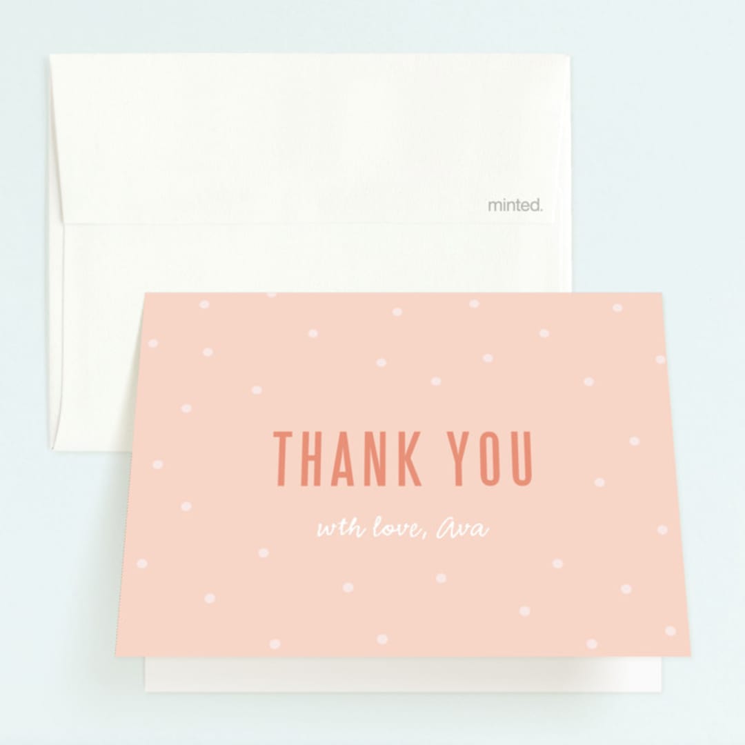 "Pizza Party Hat" - Children's Birthday Party Thank You Cards in Coral by Lauren Chism - Front
