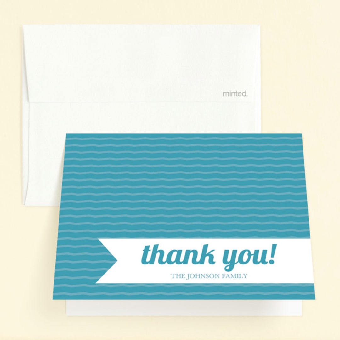 "12 Months" - Children's Birthday Party Thank You Cards in Light Slate by Katie Speelman - Front