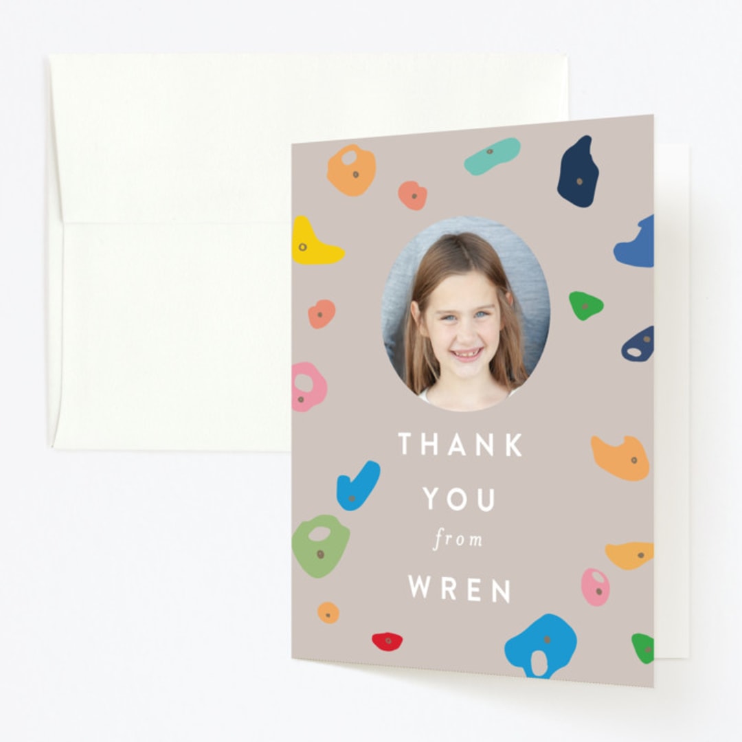 "Bouldering" - Children's Birthday Party Thank You Cards in Bouldering by Alethea and Ruth - Front