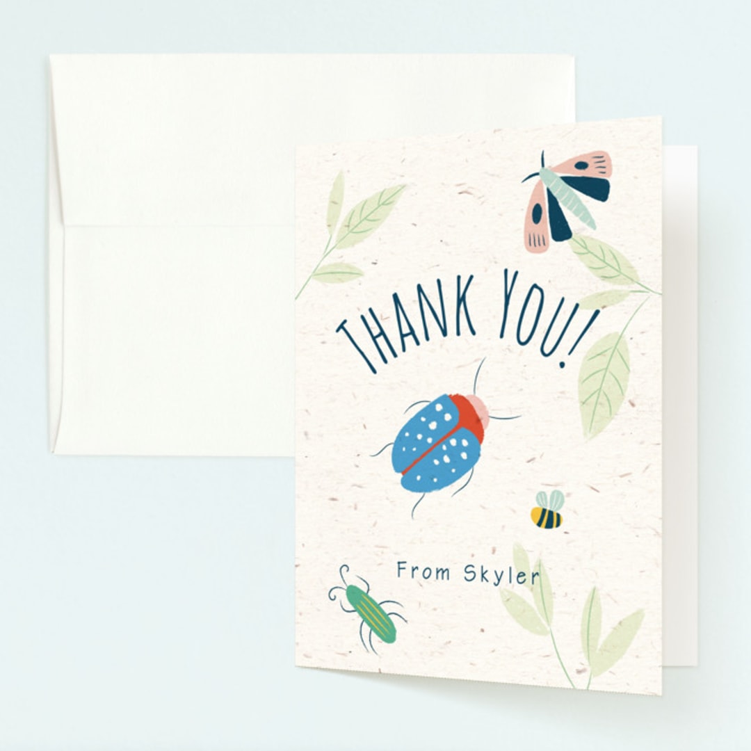 "Buzzing Birthday" - Children's Birthday Party Thank You Cards in Dragonfly by Kiersten Garner - Front