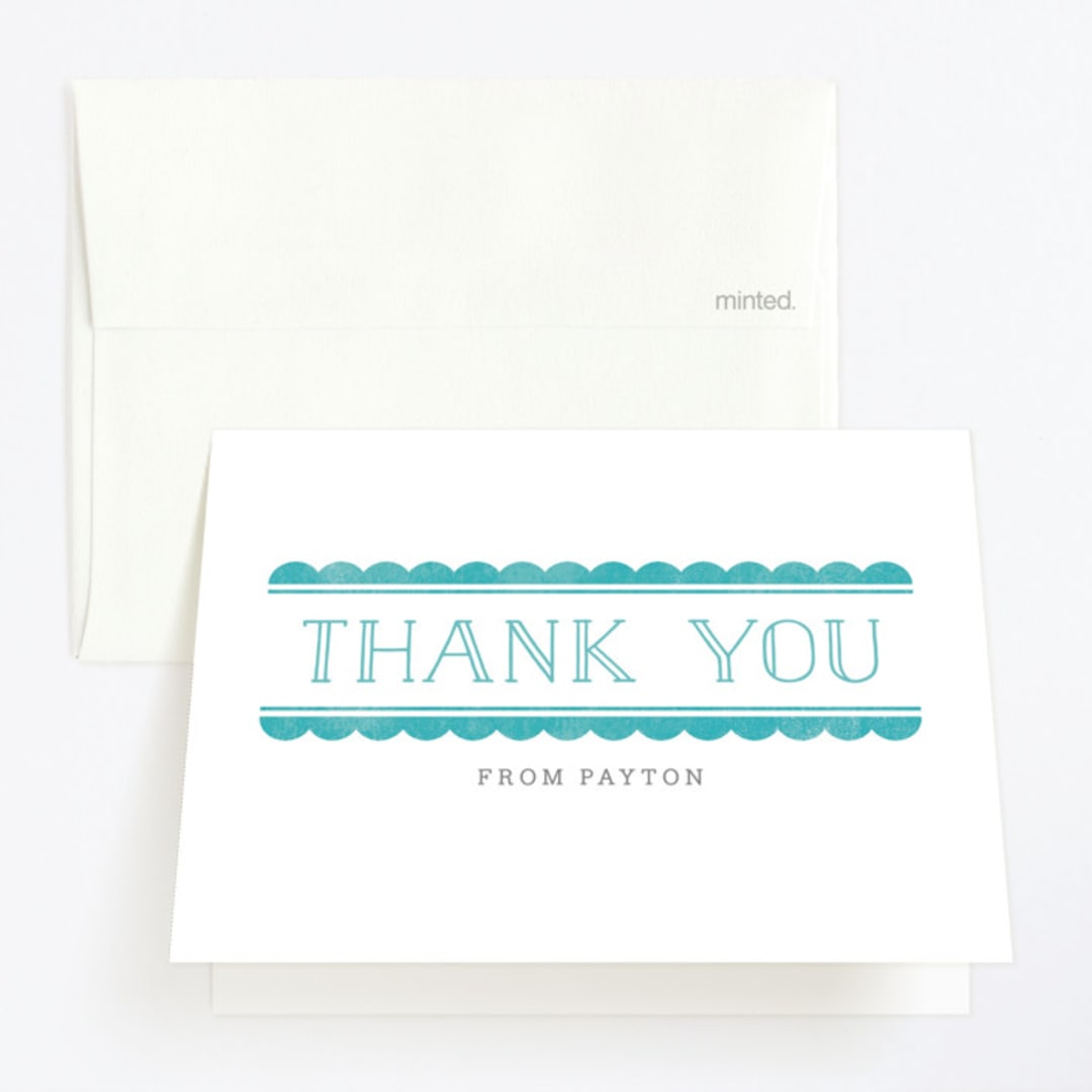 "Birthday Brunch" - Children's Birthday Party Thank You Cards in Teal by Kelly Nasuta - Front