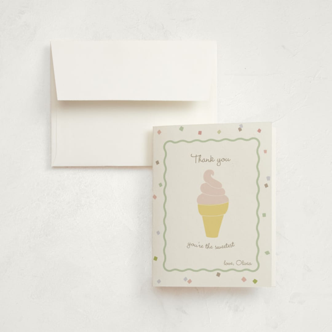 "Confetti Party" - Children's Birthday Party Thank You Cards in Blush by Tina Faselli - Front