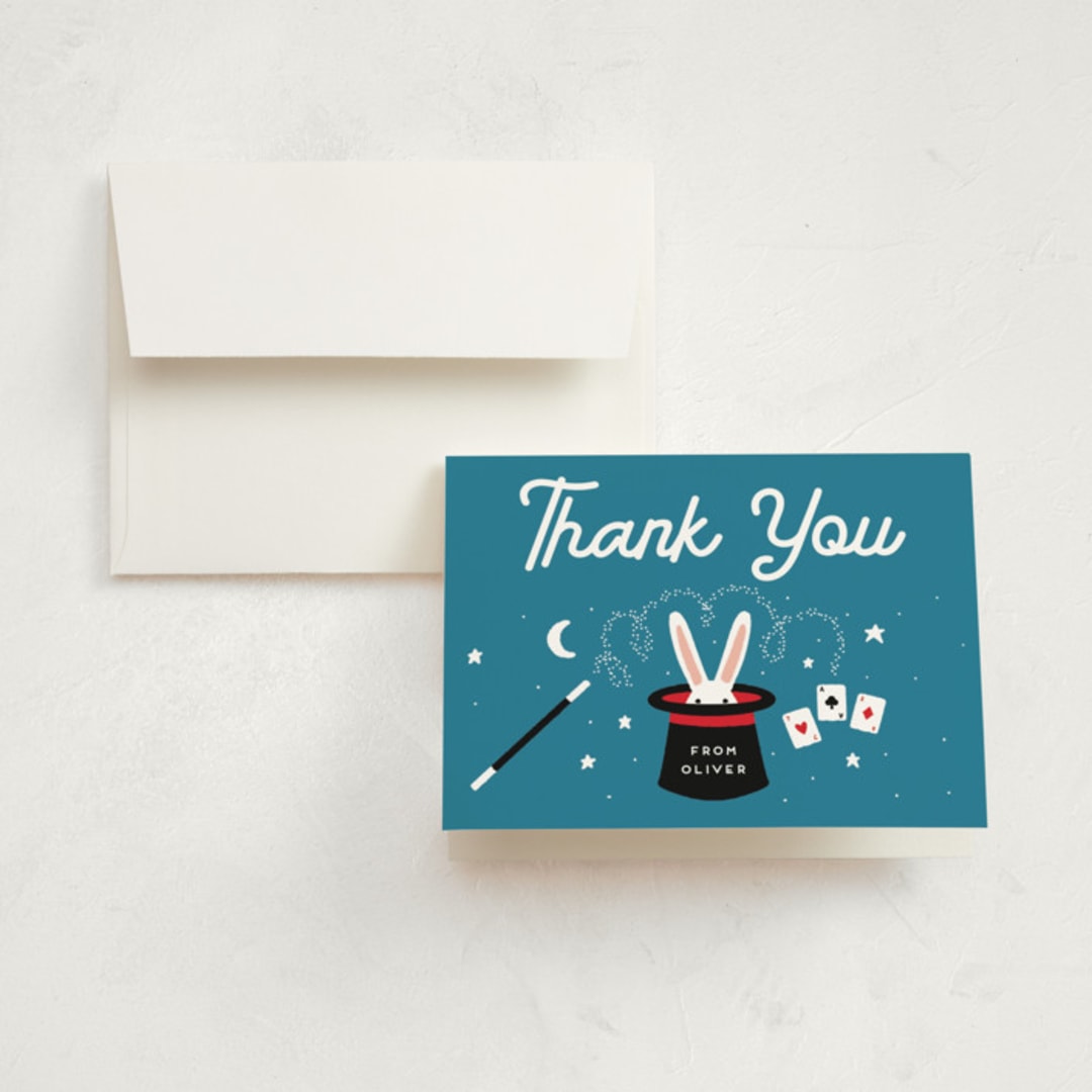 "Magical Day" - Children's Birthday Party Thank You Cards in Wand by Claudia Orengo - Front
