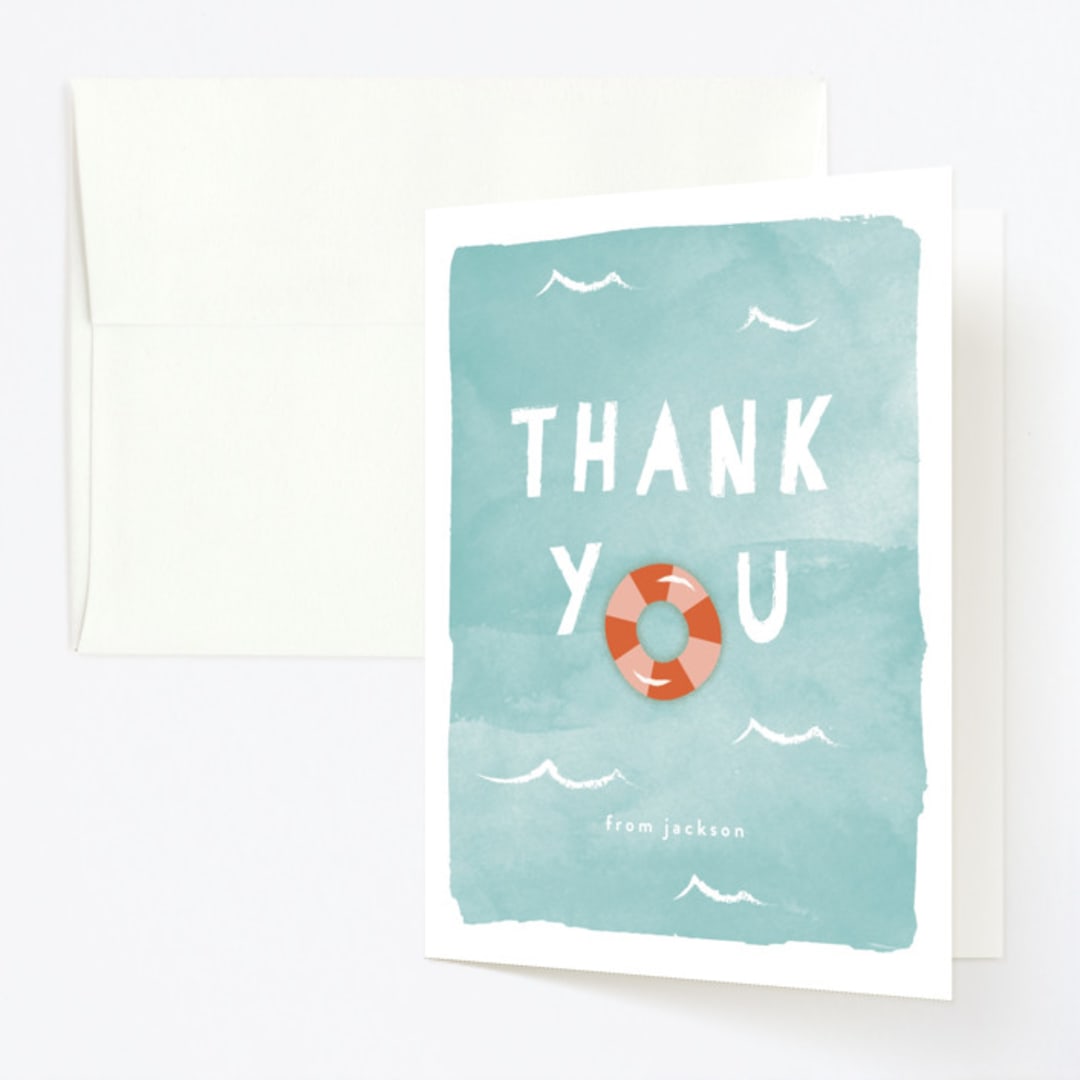 "Pool Party" - Children's Birthday Party Thank You Cards in Palm Springs by Robert and Stella - Front