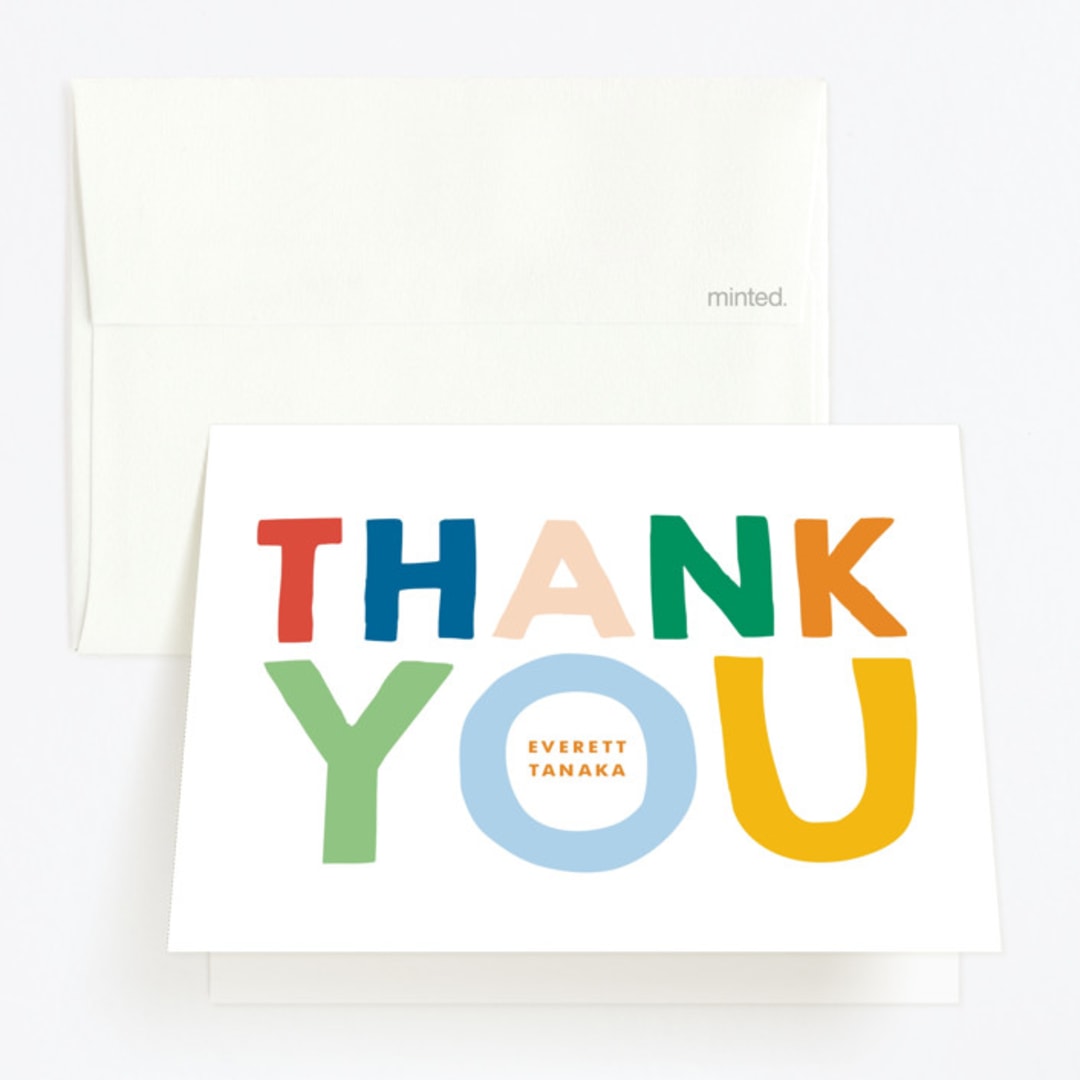 "This Guy" - Children's Birthday Party Thank You Cards in Spectrum by Baumbirdy - Front