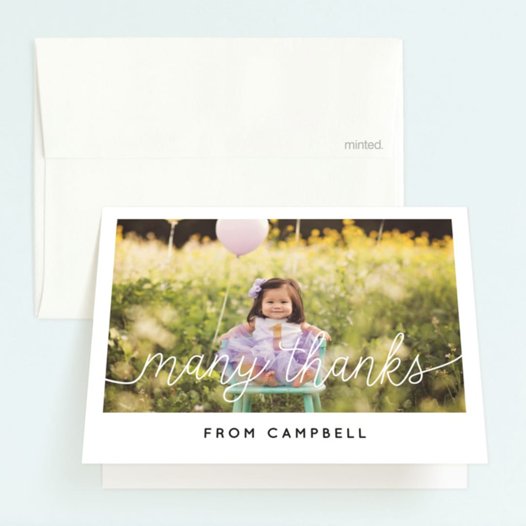 "Let's Celebrate a Birthday" - Children's Birthday Party Thank You Cards in Sugar by Christine Taylor - Front