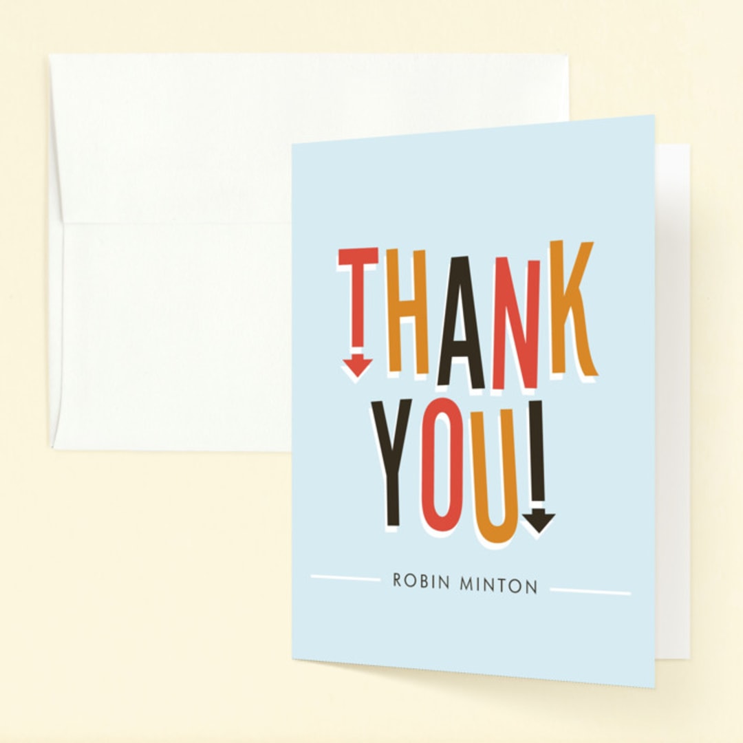 "Jump House" - Children's Birthday Party Thank You Cards in Sky by Ellis - Front