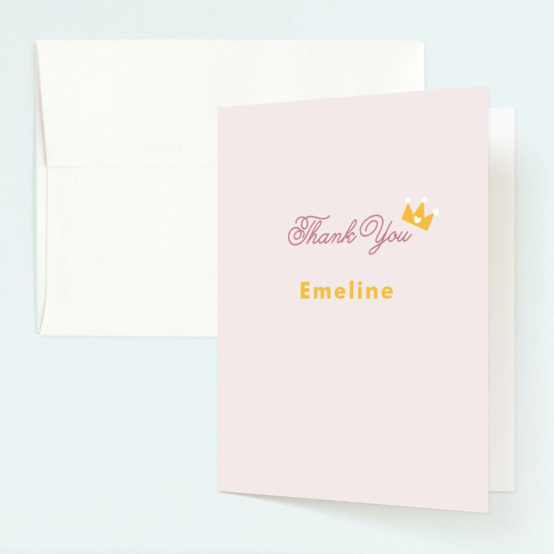 "Royal Ball" - Children's Birthday Party Thank You Cards in Cindy by Giselle Zimmerman - Front