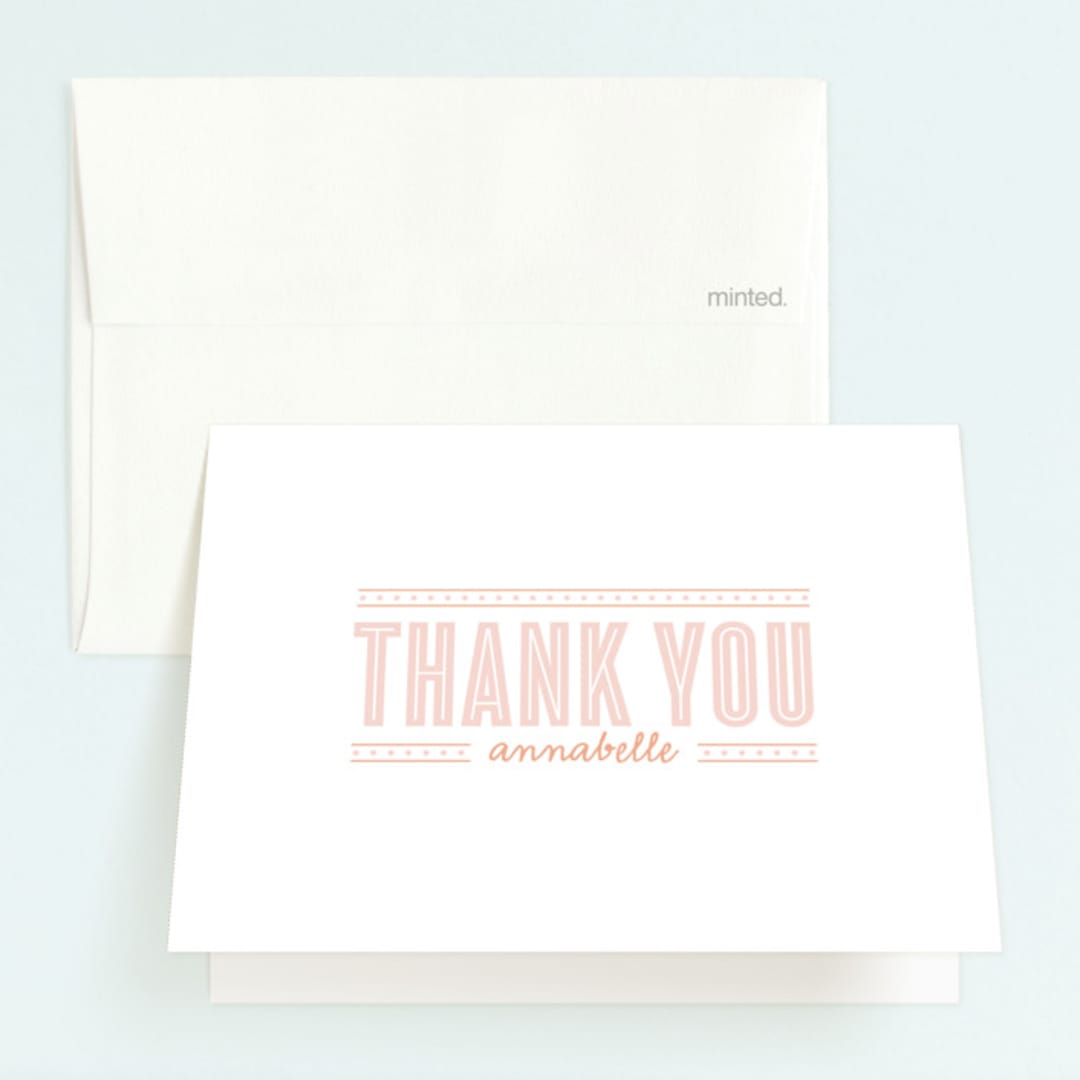 "What a Year" - Children's Birthday Party Thank You Cards in Rose by Lauren Chism - Front