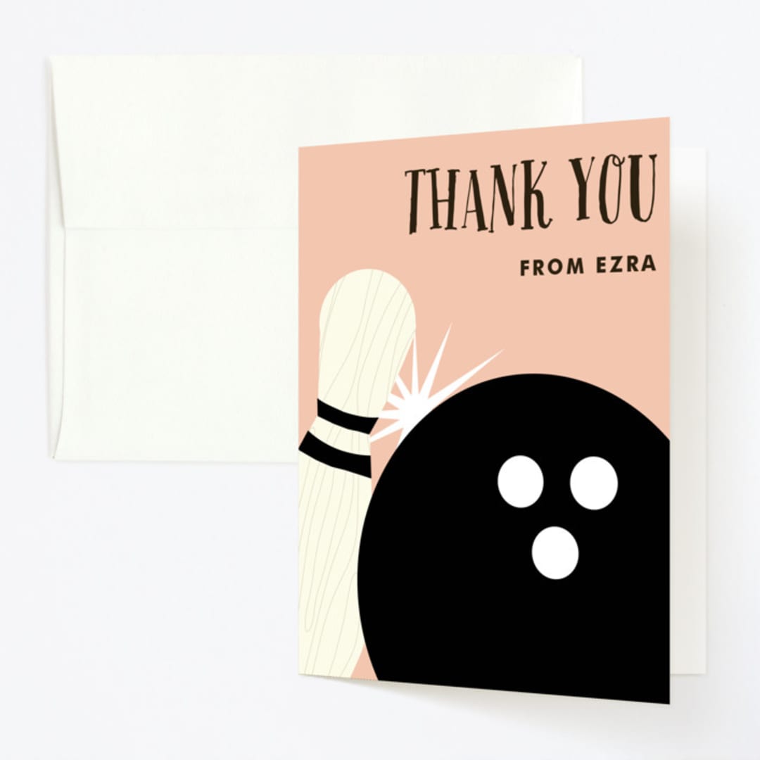 "Lucky Strike" - Children's Birthday Party Thank You Cards in Candy by That Girl Press - Front