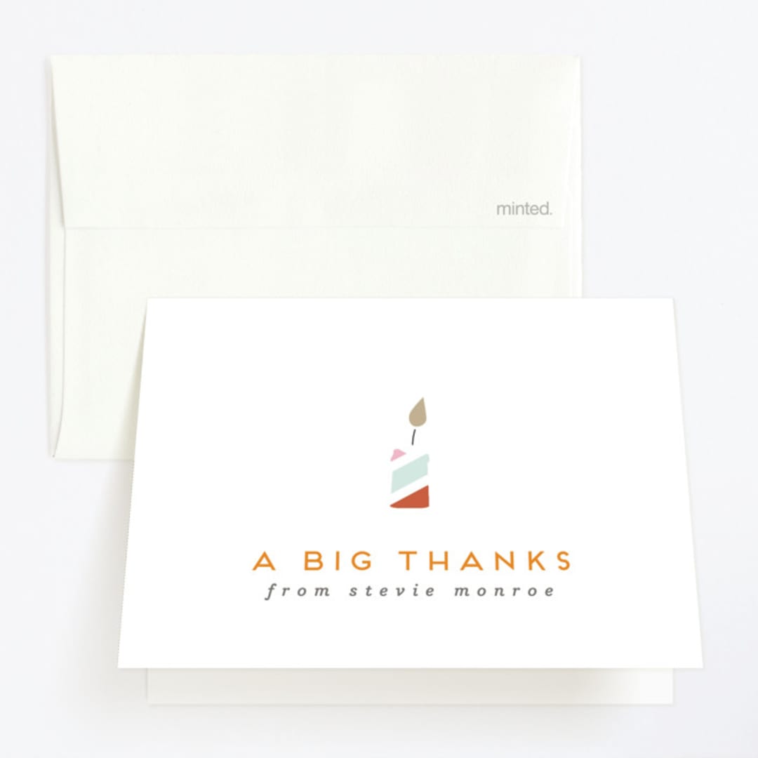 "Lit Candle" - Children's Birthday Party Thank You Cards in Full Spectrum by Up Up Creative - Front