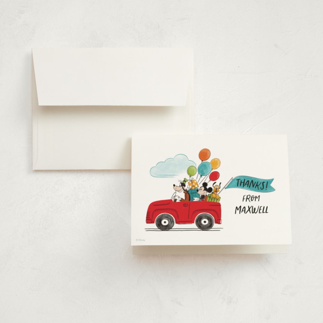 "A Goofy Birthday" - Children's Birthday Party Thank You Cards in Teal by JeAnna Casper - Front