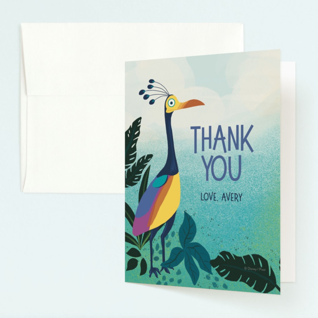 "Disney and Pixar Up! Adventure" - Children's Birthday Party Thank You Cards in Sky by Rebekah Canavan - Front