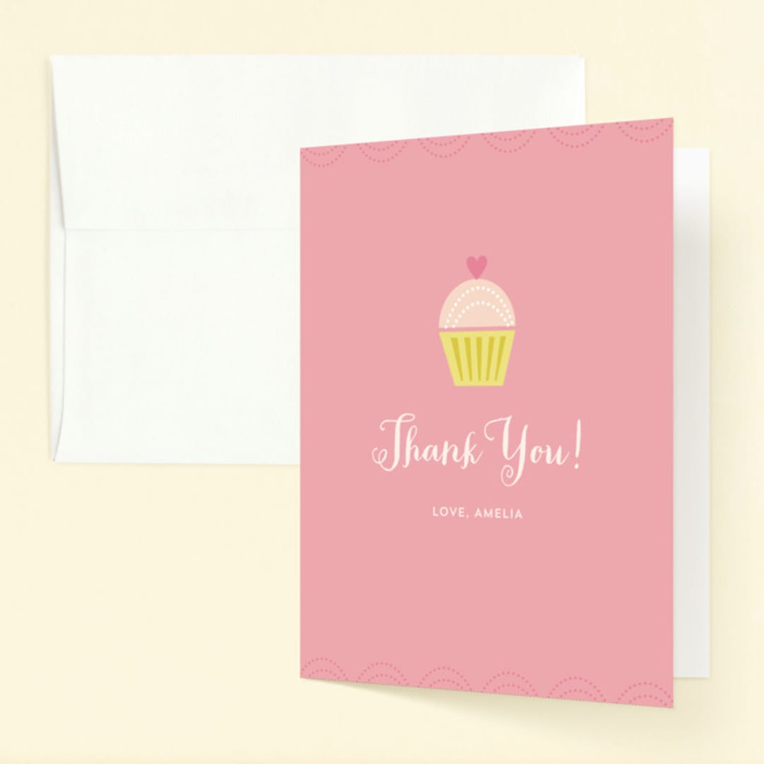"Sweet Treat" - Children's Birthday Party Thank You Cards in Cotton Candy by Shannon Hays - Front