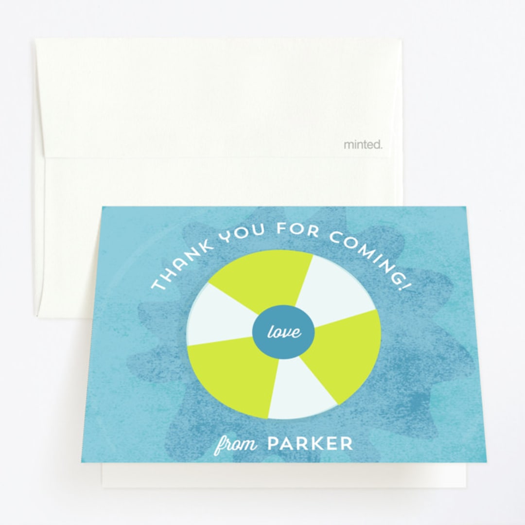 "Splash Pool Party" - Children's Birthday Party Thank You Cards in Sunshine by Anupama - Front